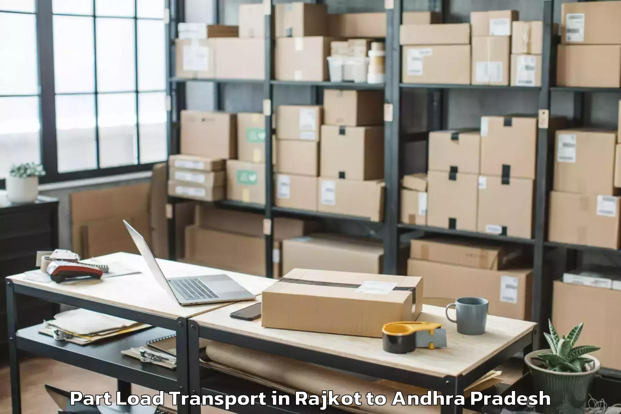 Professional Rajkot to Yelamanchili Part Load Transport